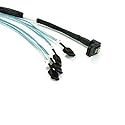 SFF-8087 90 Degree Mini SAS 36 Pin to SATA 7 Pin Cable - .75 Meter