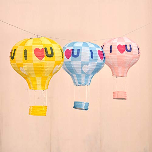 8 Pack Hanging Rainbow Hot Air Balloon, Paper Lanterns for Wedding Birthday Engagement Anniversary Christmas Party Decorations (Love)