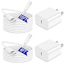 iPhone 17 16 15 Charger Fast Charging 6FT+10FT Cable, 20W USB C Charger, USBC Wall Charger for i Phone 17 Air 16 16e/16 Pro/16 Pro Max/15/15 Plus/15