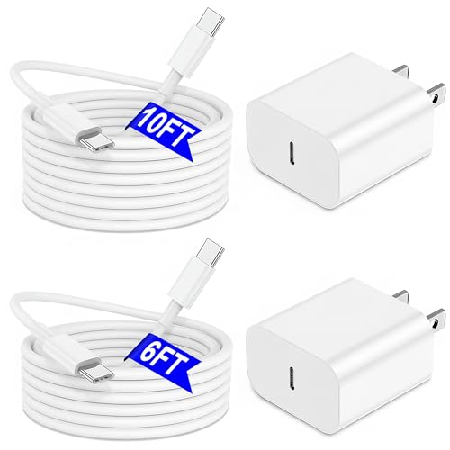 iPhone 17 16 15 Charger Fast Charging 6FT+10FT Cable, 20W USB C Charger, USBC Wall Charger for i Phone 17 Air 16 16e/16 Pro/16 Pro Max/15/15 Plus/15