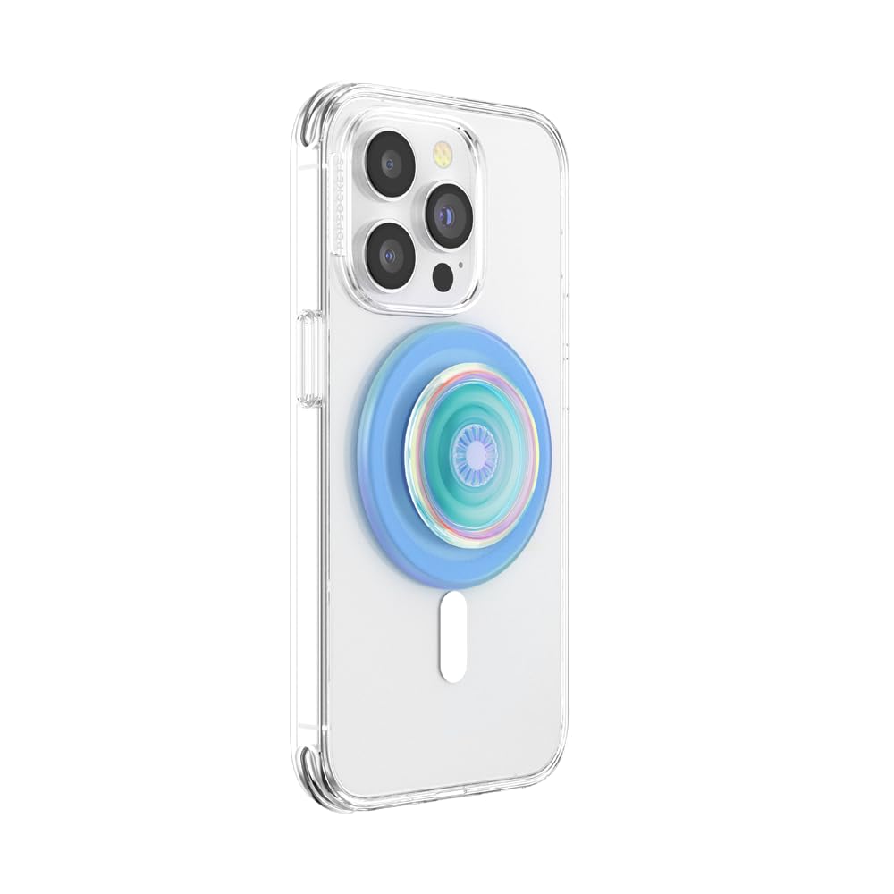 PopSockets Phone Grip for MagSafe, Magnetic Holder, Phone Stand, Blue - Opalescent Blue