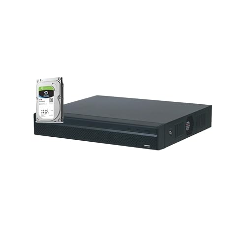esecure NVR4104HS-P-4KS2/L 4CH 4POE 4K AI Lite Compact 1U NVR with 1TB Hard Drive Preinstalled, 4 Channel NVR Network Video Recorder