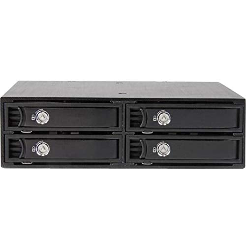 StarTech.com 4-Bay Mobile Rack Backplane for 2.5in SATA/SAS Drives - Hot Swap SSDs/HDDs from 5-15mm - Supports SAS II & SATA III (6 Gbps) , TAA