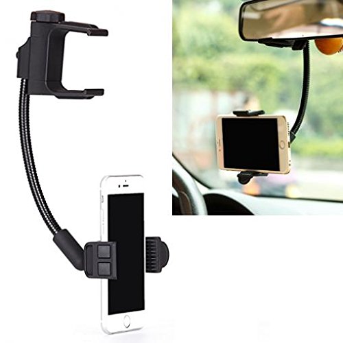 Car Mount Mirror Holder Rear View Swivel Cradle Stron Grip Compatible with Samsung Galaxy A70 - Samsung Galaxy A71 5G - Samsung Galaxy A9 - Samsung