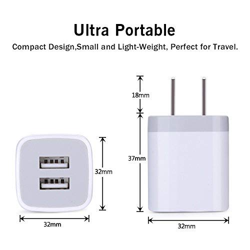 Fast Charging Block,GiGreen 5Pack Dual Port USB Outlet Plug 2.1A USB Wall Charger Power Cubes Compatible iPhone 16/15 Pro Max/14/13/12/11/X/8,Samsung