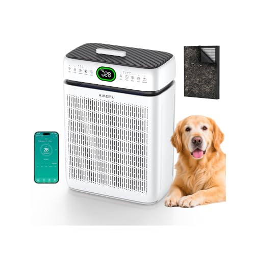 Air Purifiers for Home Large Room Up to 3500 Sq Ft with Washable Filters,Double-Sided HEPA with PM 2.5 Display Air Quality Sensor,Smart WiFi APP,Air