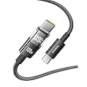Baseus USB C Cable, 100W 5A Fast Charging USB C Charger Cable with LED Display, Zinc Alloy Nylon Braided USB C to USB C Cable for iPhone