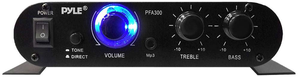 Pyle Power Home HiFi Stereo Amplifier - 90 Watt Portable Dual Channel Surround Sound Audio Receiver w/ 12V Adapter - For Subwoofer Speaker, MP3, iPad