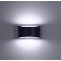 ZYI Dimmable Wall Sconce with Built-in Switch, 20W Hardwired COB Wall Lamp 6000K, Matte Black Aluminum Double-Sided Wall Light Fixture, Bedroom