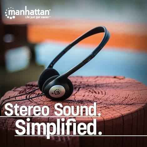 Manhattan On-Ear Wired Stereo Headphone - Long 6ft Cable, Single 3.5mm Plug, Lightweight, Adjustable Headband-for Walkman, CD Player, Computer -177481