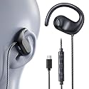 USB C Headphones Wired Earbuds Type c | Open Ear Headphones with Mic | Running Earbuds with Rotatable Earhook & Volume Control for iPhone 15 & 16…