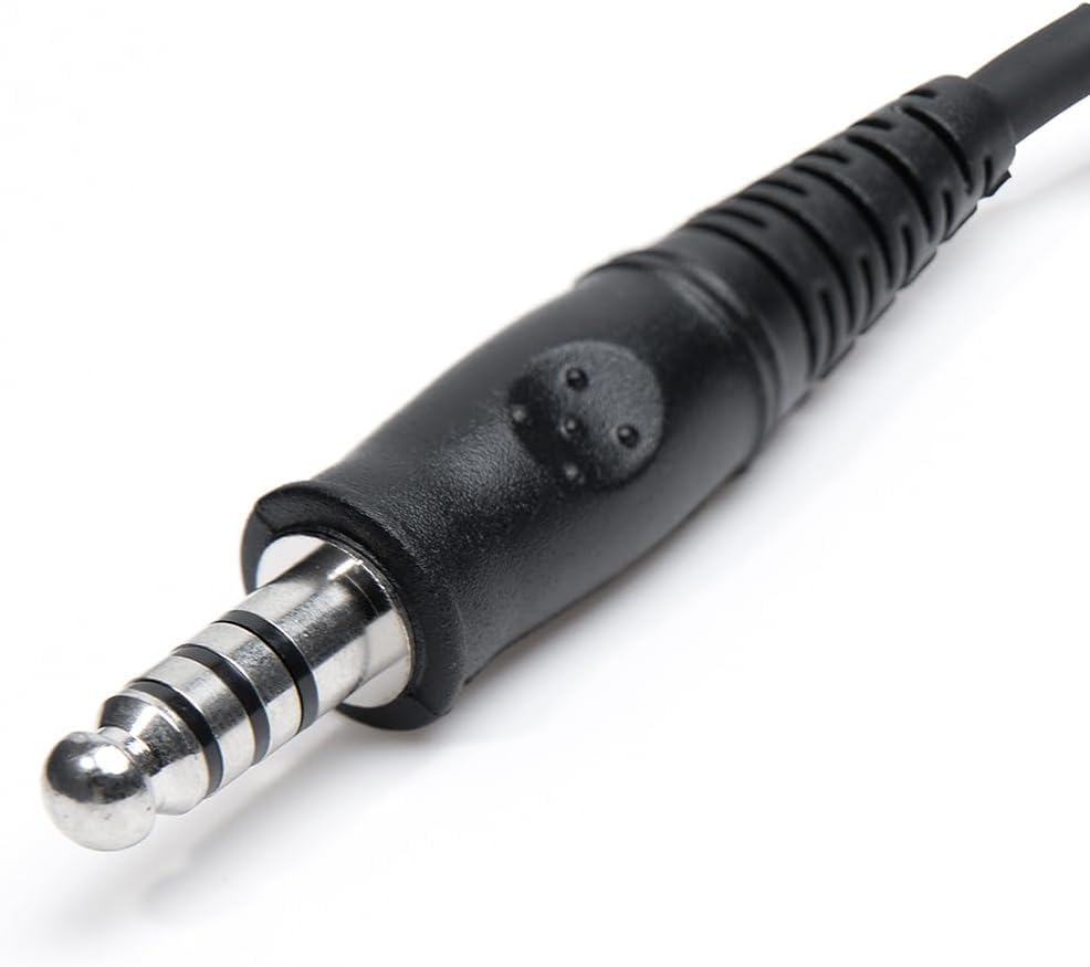 Fumei U-92A/U to U-174/U Headphone Extension Cable Straight-Through 4 Wires for Military Civilian Headsets
