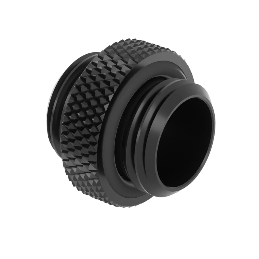 Dracaena.io 6 Pack G1/4" Thread, Male to Male Mini Extender Fitting with Tighten O-Ring, Compression Fitting for Computer Water Cooling System, Black