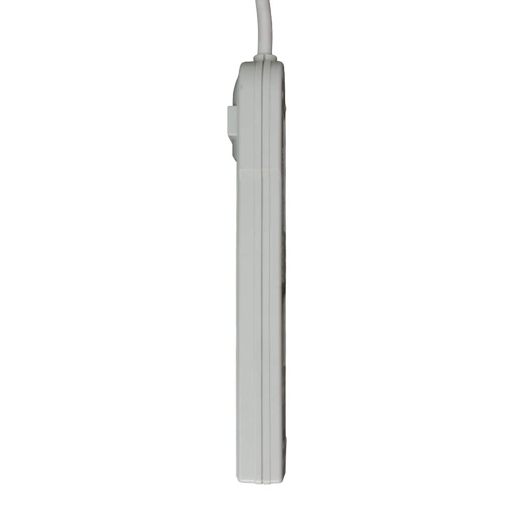 6 AC Outlet 6 Foot 14/3 AWG Long Power Cord Strip Electrical Wall Plug Socket Surge Protector Switch Adapter