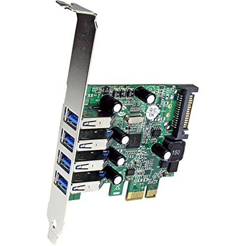 StarTech 4-Port PCI Express USB 3.0 Controller Card, 5Gbps (PEXUSB3S4V)