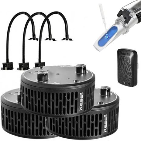 Kessil Three A360X Tuna Blue LED Lights, WiFi Dongle, Three Goosenecks & Reefractometer Bundle (8 Items)