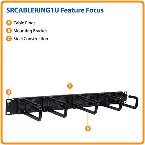 Tripp Lite Vertical Server Rack Enclosure Cable Manager, Flexible Rings, Black Steel, 6 Foot / 1.8 Meters, Two 3-Foot Sections, 5-Year Warranty