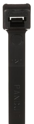 Panduit PLT4H-L0 Pan-Ty Locking Tie, Light-Heavy Cross Section, 14.5" Length, Weather Resistant Nylon 6.6, Black (Pack of 50)