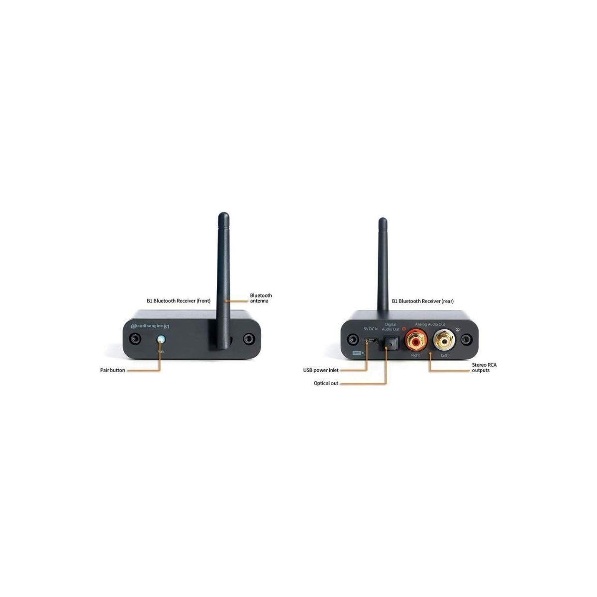Audioengine 32 Bit Bluetooth Receiver for Home Stereo, Bluetooth 5.3 Adaptive, Optical and RCA Connections, Enhance Your Audio System Wireless