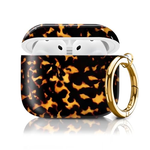 Compatible with AirPods 4th Generation Case 2024, Shockproof Cover with Golden Buckle for Women & Girls, Protective Anti-Drop Design(Cute Luxury