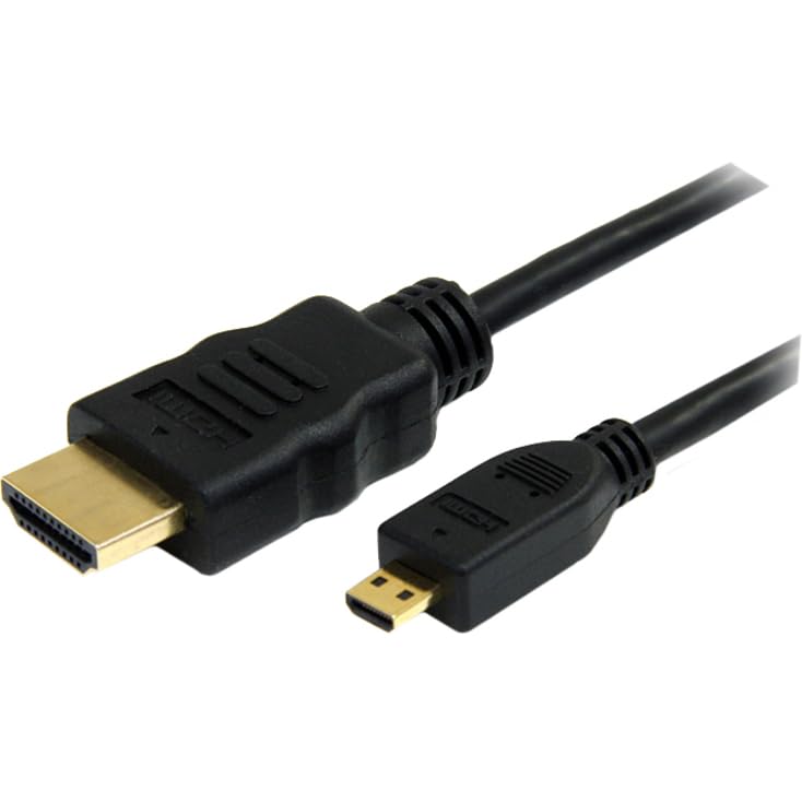 StarTech.com 3ft Micro HDMI to HDMI Cable with Ethernet - 4K 30Hz Video - Durable High Speed Micro HDMI Type-D to HDMI 1.4 Adapter Cable/Converter