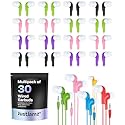 JustJamz Jelly Roll Bulk Earbuds - 30 Pack Wired Ear Buds for Classroom, Students, and Kids with 3.5mm Jack - School Earphones, Chromebook…