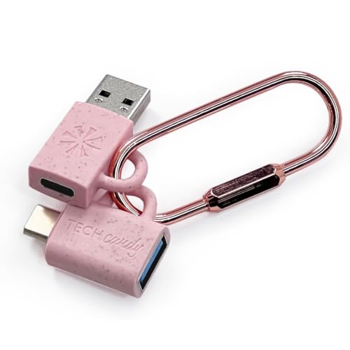 Tech Candy Adapt Dat Universal Multi-Device 3-in-1 Charging Cable, Pink - USB to Lightning/Micro USB/Type C, Fast Charge & Sync, Tangle-Free…