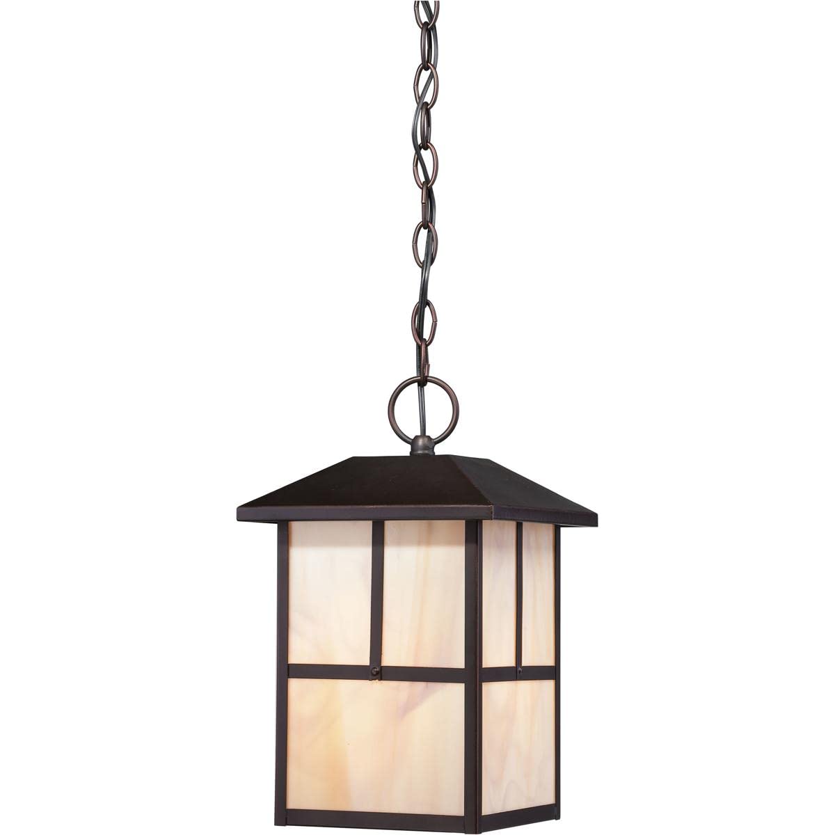 Nuvo Lighting Lighting 60/5674 Tanner Hanging 1 Light Lantern 100 Watt A19 max Outdoor Pendant Porch and Patio Lighting with Honey Stained Glass