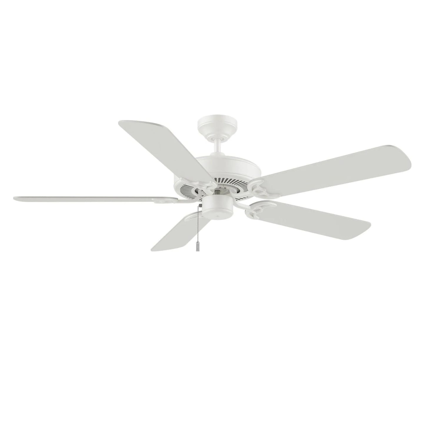 Wind River WR1472W Dalton 52 Inch Indoor Ceiling Fan | White Finish with White Blades | Pull Chain Control | 3 Speed AC Motor with Manual Reverse |