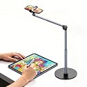 MoKo Overhead Tripod for iPhone, Heavy Duty Aluminum Overhead Phone Mount, Angle & Height Adjustable, Telescopic Arm, Overhead Phone Stand