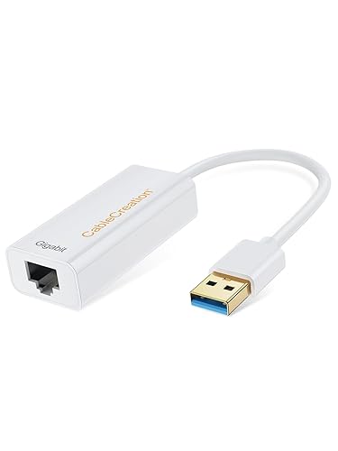 CableCreation USB 3.0 to Ethernet Adapter, USB to RJ45 Network Adapter Support 10/100/1000 Mbps Gigabit Compatible with Nintendo Switch, MacBook