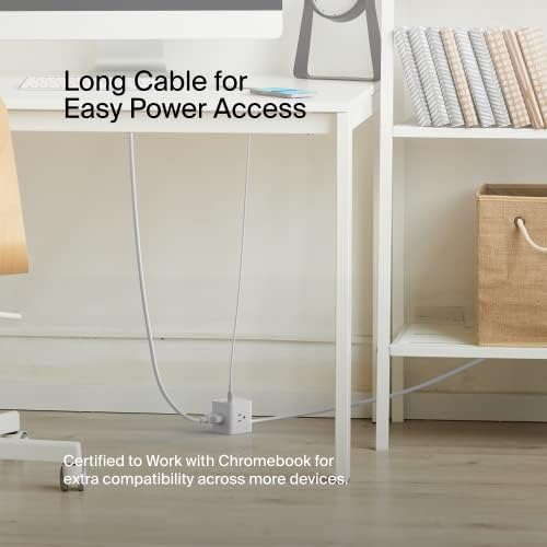 Belkin 6-Outlet Power Cube w/ 3 AC Outlets, 3 USB-A Ports, & 5ft Sturdy Extension Cord - Convenient Compact Cube for Home, Office, Travel, Desktop,
