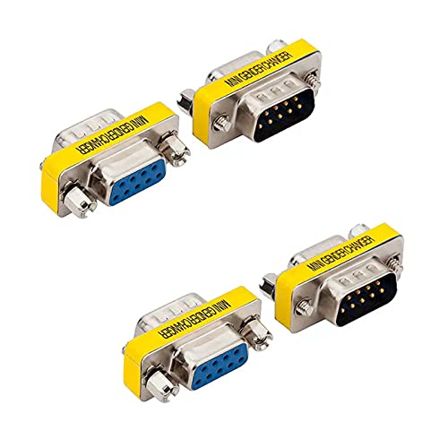 LuoQiuFa 4 Pack Rs232 Serial Cable 9 Pin DB9 Female to Female/Male to Male Gender Changer Coupler Adapter Connector