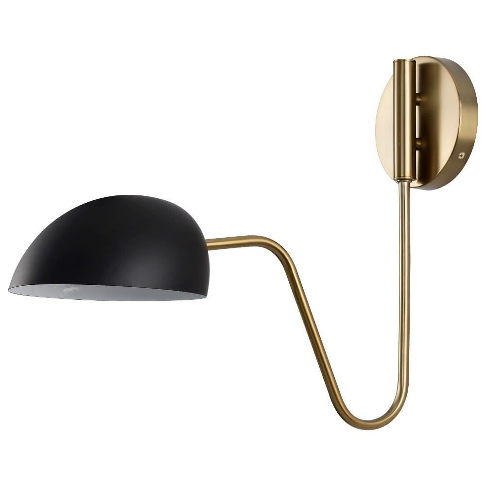Nuvo Trilby - 1 Light Wall Sconce in Mid-Century Modern Style-16 Inches Tall and 7.38 Inches Wide-Matte Black/Burnished Brass