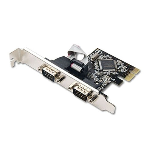 Dual Port Serial Industrial DB9 COM RS232 PCIe X1 Card for Desktop PC with Low Bracket Moschip MCS9922 SD-PEX15022