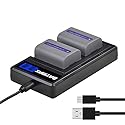 Batmax 2 Pack 1250mAh NP-FP50 Battery + USB LCD Dual Charger for Sony NP-FP30 NP-FP60 NP-FP70 NP-FP71 Battery and Sony DCR-DVD103 DVD105 DVD202E