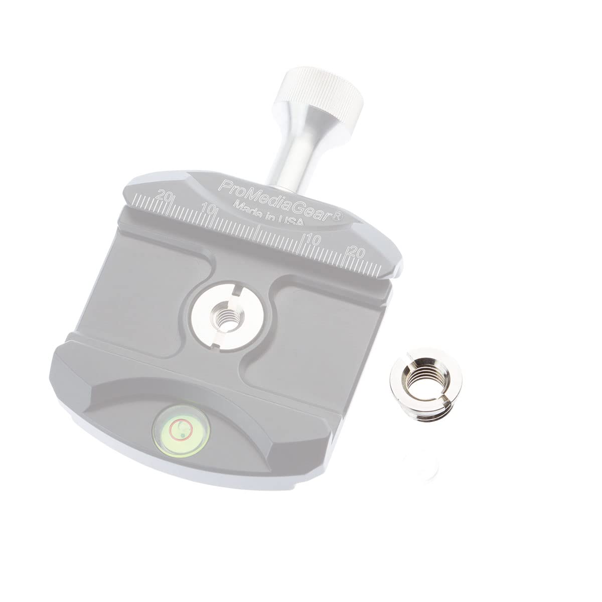 C60 Arca-Swiss Compatible Quick Release Clamp with 1-4" Hardened Thread Insert with Bubble Level