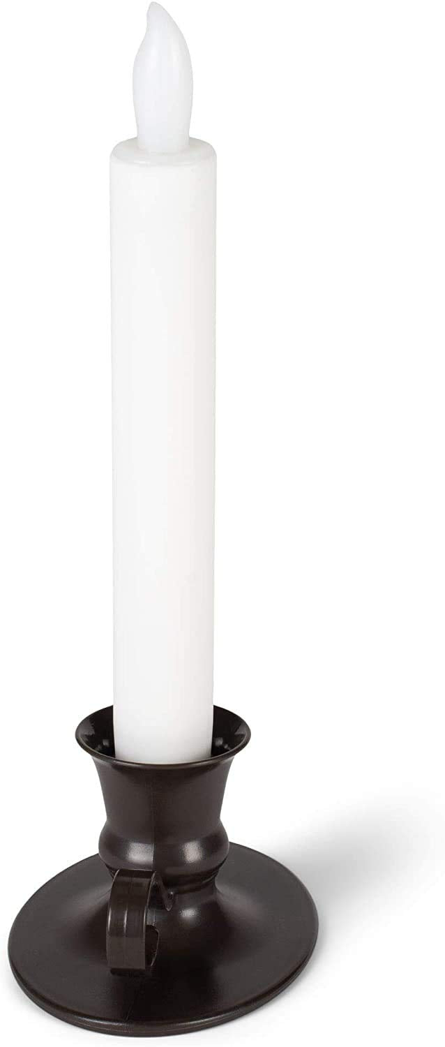 Mark Feldstein & Associates LED Taper Classic White 8 inch Acrylic Christmas Flameless Candles Set of 6 with Timer