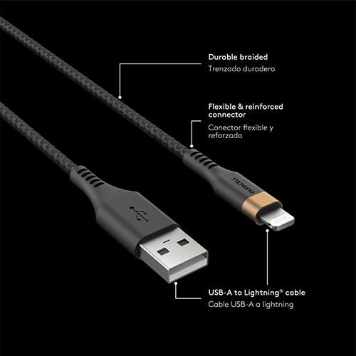 DURACELL iPhone Charger, USB-A to Lightning Cable (5ft/1.5m) Fast Charging Cable Type C Charger, MFi Certified for iPhone 14/13/12/11/X/8, AirPods