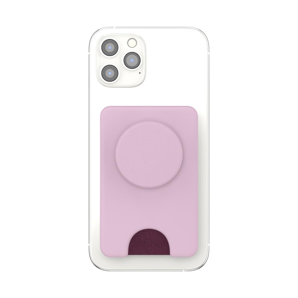PopSockets Phone Wallet for MagSafe, Phone Card Holder with Grip, Pink - Blush Pink