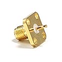 DexMRtiC 10pcs SMA Female 4-Hole Panel Mount Flange Chassis RF Coax Connector with Solder Cup Straight USA Shipping (Solder Cup)