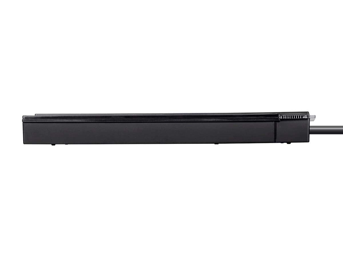Monoprice 12 Outlet Slim Surge Protector - UL Rated, 4,230 Joules, Grounded And Protected Light Indicator, 10 Feet, Black