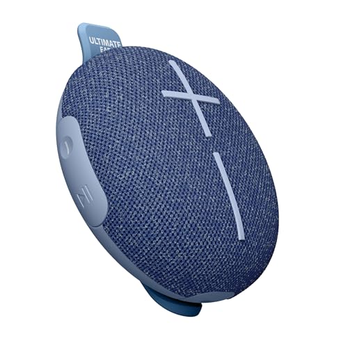 Ultimate Ears MINIROLL Ultra-Portable Waterproof Bluetooth Speaker, Big Bass, IP67 Dustproof, 131 ft (40 m) Range - Majestic Blue