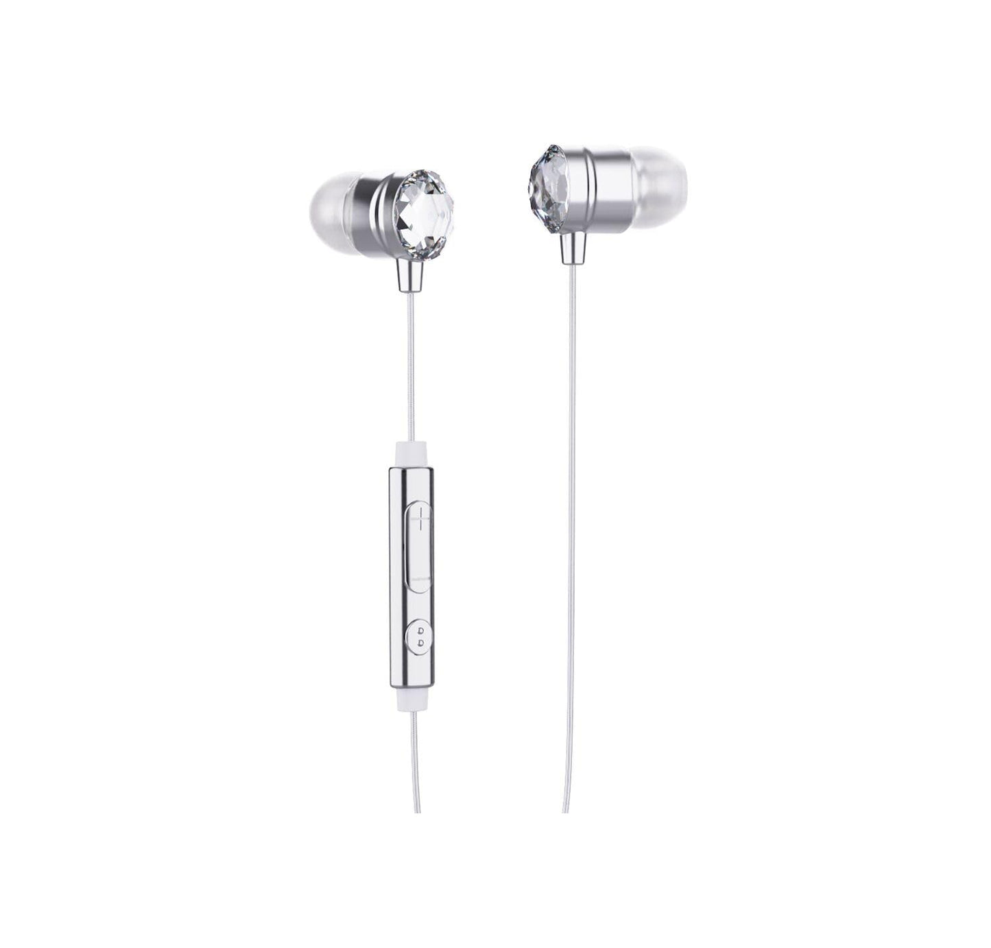 VOXii Premium Cristal Wired Earbuds, Diamond in-Ear Earphones with Microphone, with One USB-C to 3.5 mm Jack Adapter, Comfortable Fit, Deep Bass…