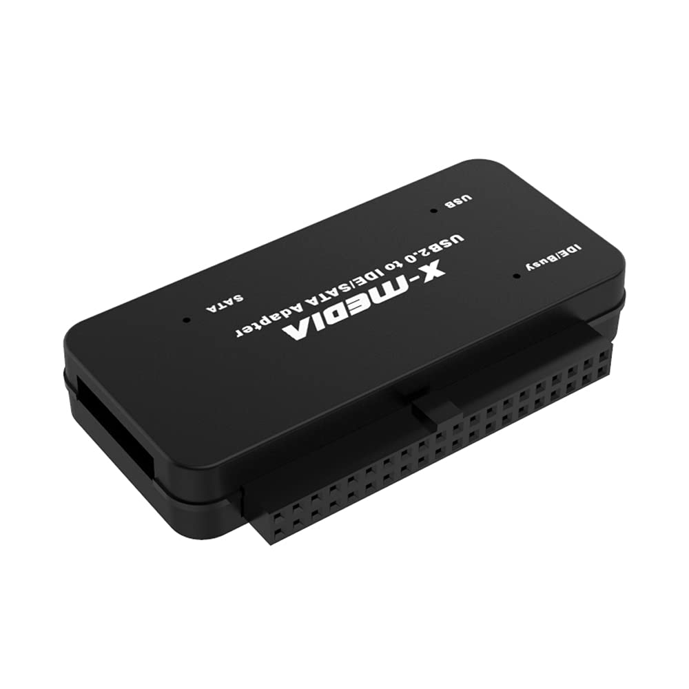 X-MEDIA XM-UB2235S USB 2.0 to IDE SATA Adapter Converter | External Hard Disk Reader/Adapter | Support 2.5/3.5-Inch HDD/SSD Hard Disk Drive