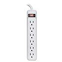 Prime Wire & Cable Prime Wire PB801118 6-Outlet Power Strip with 14-3 SJT 1.5 Foot Cord, White