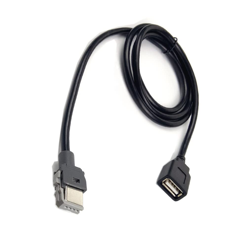 QINGRONG Car 4Pin Female to USB Female Adaptor Cable Media Central Unit USB Interface Adapter Compatible with Kia Elantra Hyundai Tucson