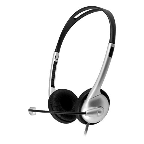 HamiltonBuhl MACH-1 Multimedia USB Headset - Steel Reinforced Gooseneck Mic and in-Line Volume, Gray (M1USB)