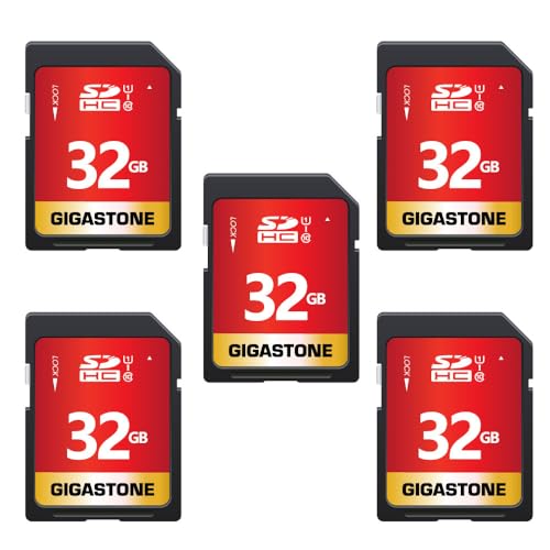 GIGASTONE 32GB SD Card 5-Pack UHS-I U1 Class 10 SDHC Memory Card High-Speed Full HD Video Compatible with Canon Digital Camera, SPYPOINT TACTACAM