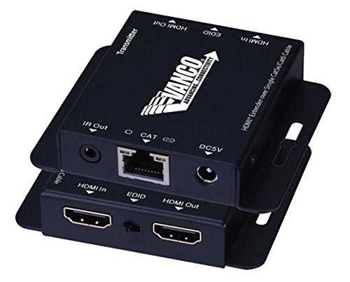 Vanco HDMIEX50 IR Control HDMI Extender Over Single Cat5e/Cat6 Cable, Black
